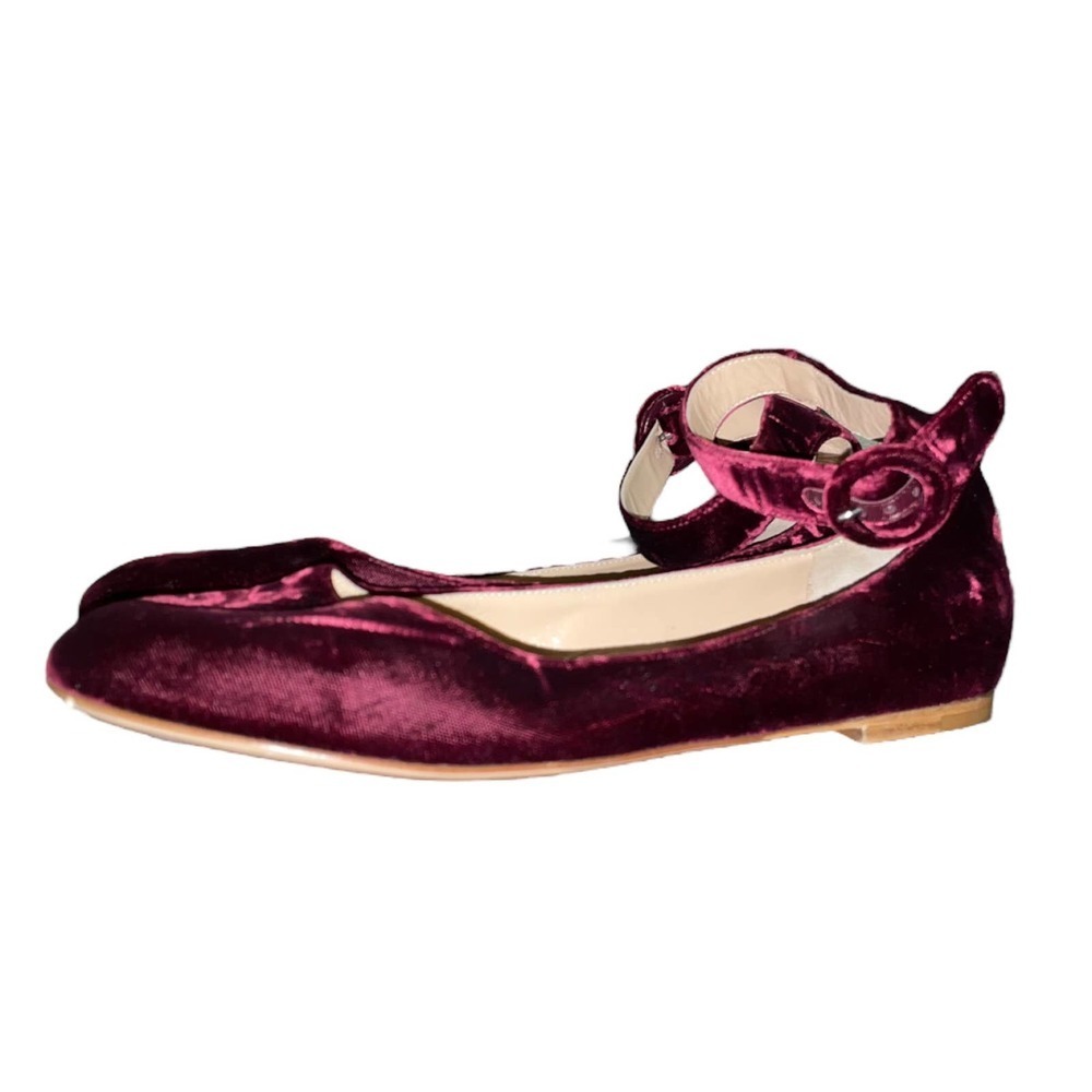 Gianvito Rossi NWOT Velvet Ankle Strap Ballet Flats​ sz 8 Euro 39​ - Picture 4 of 8